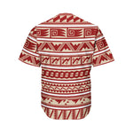Red And Beige Southwestern Pattern Print Men's Baseball Jersey