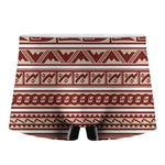Red And Beige Southwestern Pattern Print Men's Boxer Briefs