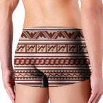 Red And Beige Southwestern Pattern Print Men's Boxer Briefs