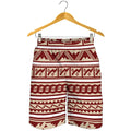 Red And Beige Southwestern Pattern Print Men's Shorts
