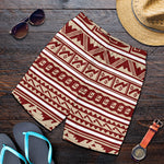 Red And Beige Southwestern Pattern Print Men's Shorts