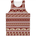 Red And Beige Southwestern Pattern Print Men's Tank Top