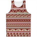 Red And Beige Southwestern Pattern Print Men's Tank Top