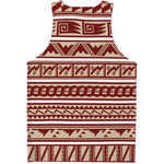 Red And Beige Southwestern Pattern Print Men's Tank Top