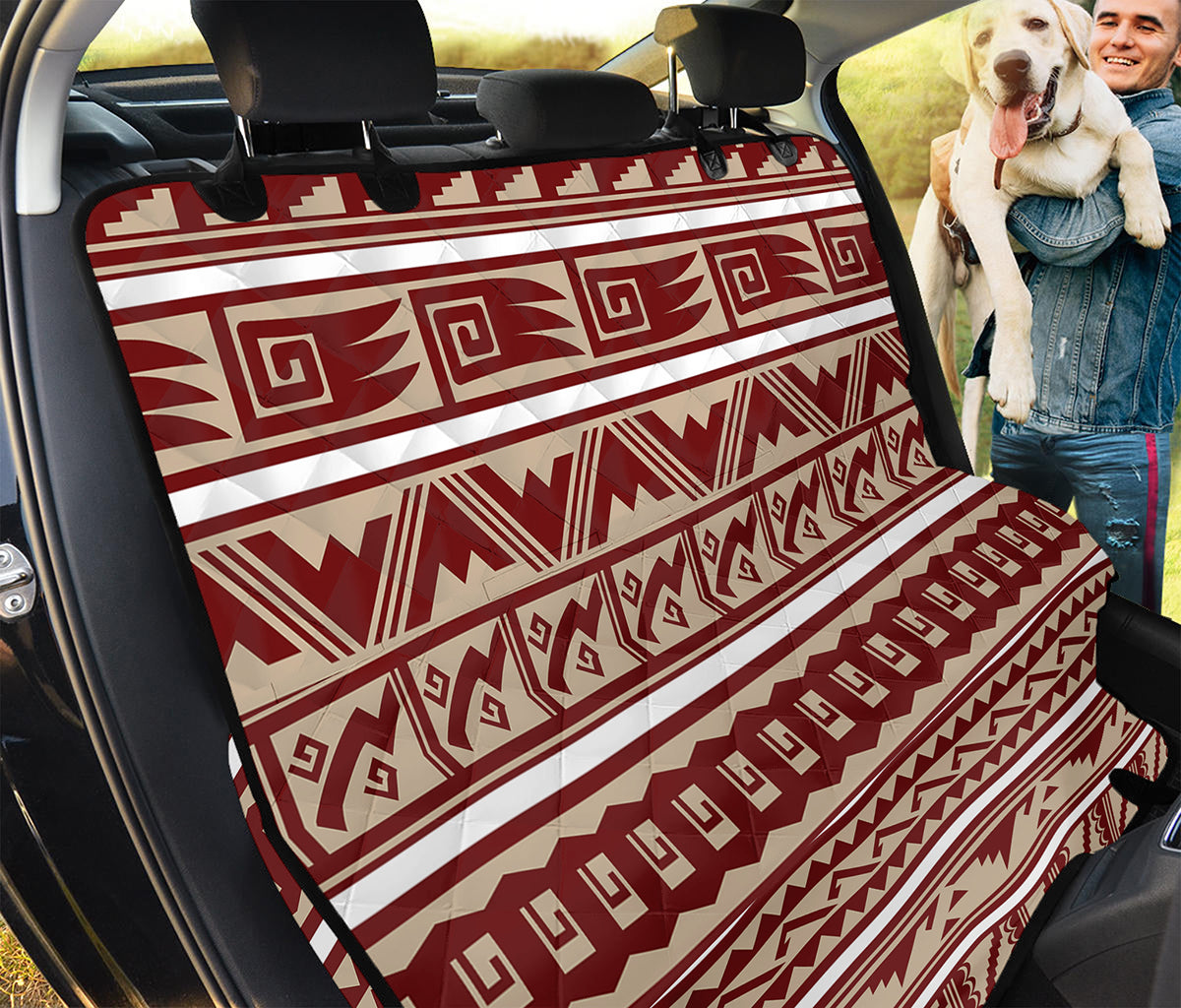 Red And Beige Southwestern Pattern Print Pet Car Back Seat Cover
