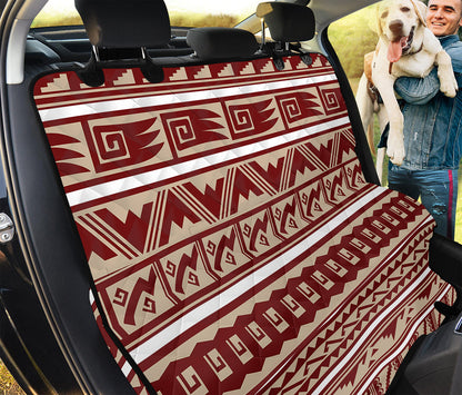 Red And Beige Southwestern Pattern Print Pet Car Back Seat Cover