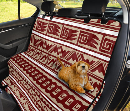 Red And Beige Southwestern Pattern Print Pet Car Back Seat Cover