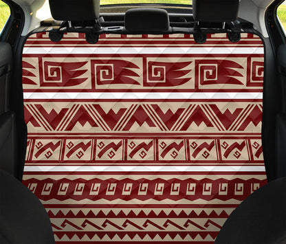 Red And Beige Southwestern Pattern Print Pet Car Back Seat Cover