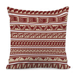 Red And Beige Southwestern Pattern Print Pillow Cover