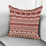 Red And Beige Southwestern Pattern Print Pillow Cover