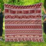 Red And Beige Southwestern Pattern Print Quilt