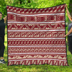 Red And Beige Southwestern Pattern Print Quilt