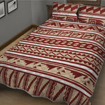 Red And Beige Southwestern Pattern Print Quilt Bed Set