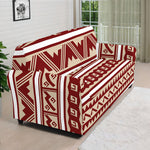 Red And Beige Southwestern Pattern Print Sofa Cover