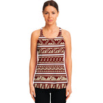 Red And Beige Southwestern Pattern Print Women's Racerback Tank Top