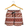 Red And Beige Southwestern Pattern Print Women's Shorts