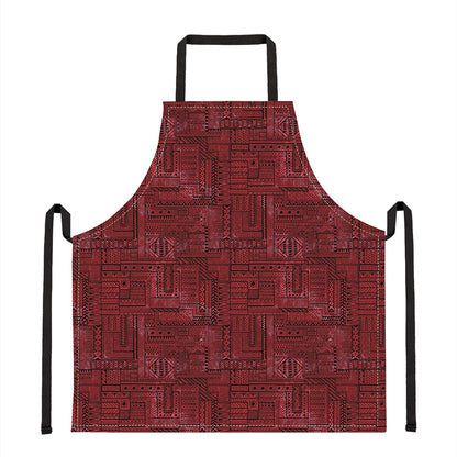 Red And Black African Ethnic Print Apron