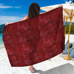 Red And Black African Ethnic Print Beach Sarong Wrap