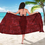 Red And Black African Ethnic Print Beach Sarong Wrap