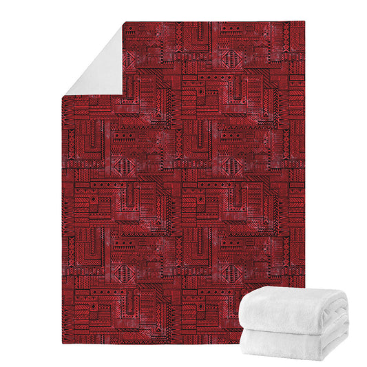 Red And Black African Ethnic Print Blanket