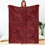 Red And Black African Ethnic Print Blanket