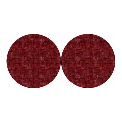 Red And Black African Ethnic Print Car Coasters