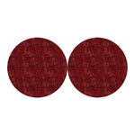 Red And Black African Ethnic Print Car Coasters