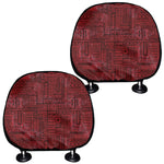Red And Black African Ethnic Print Car Headrest Covers