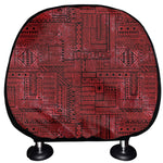 Red And Black African Ethnic Print Car Headrest Covers
