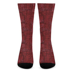 Red And Black African Ethnic Print Crew Socks
