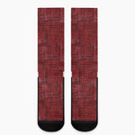 Red And Black African Ethnic Print Crew Socks