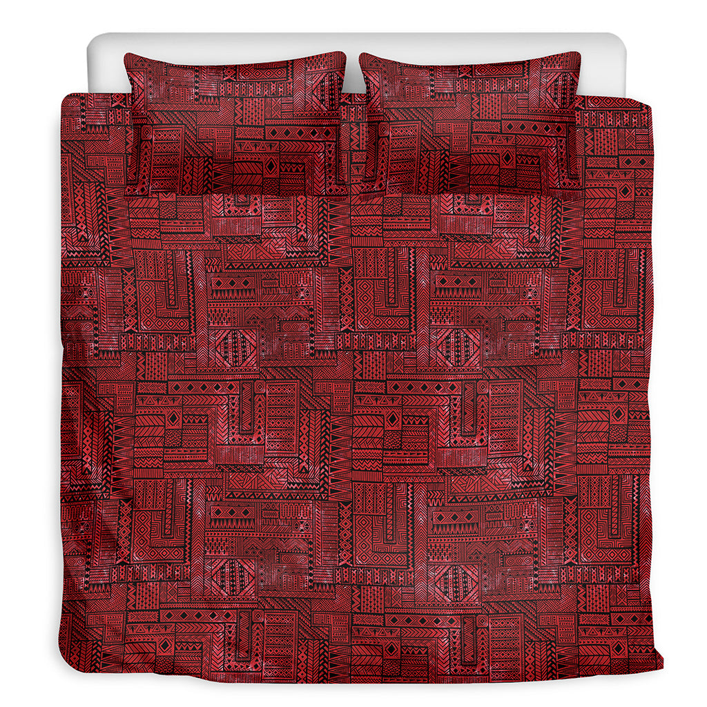 Red And Black African Ethnic Print Duvet Cover Bedding Set