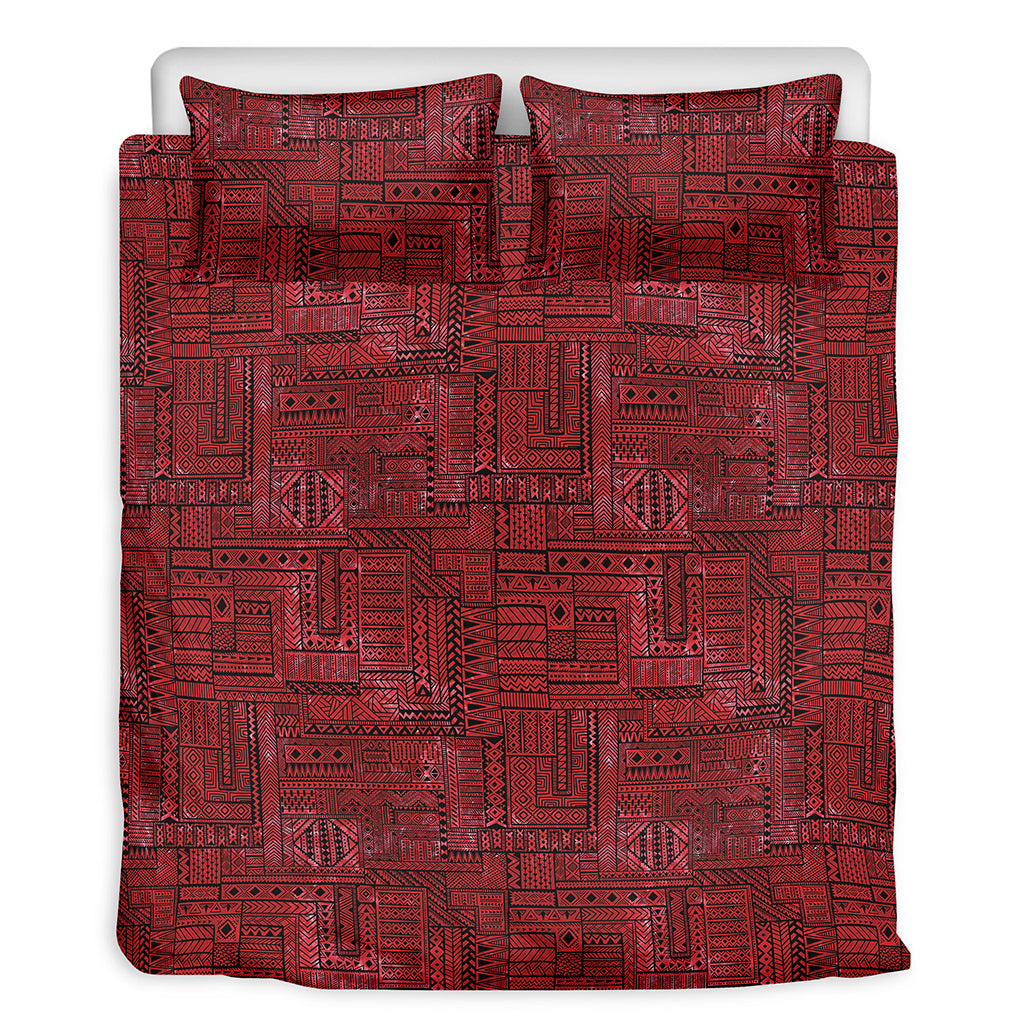 Red And Black African Ethnic Print Duvet Cover Bedding Set