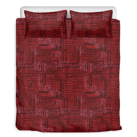 Red And Black African Ethnic Print Duvet Cover Bedding Set