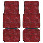 Red And Black African Ethnic Print Front and Back Car Floor Mats