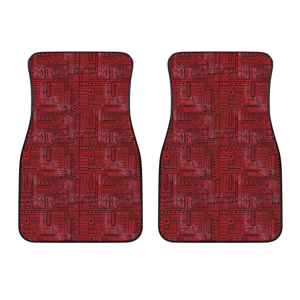 Red And Black African Ethnic Print Front Car Floor Mats