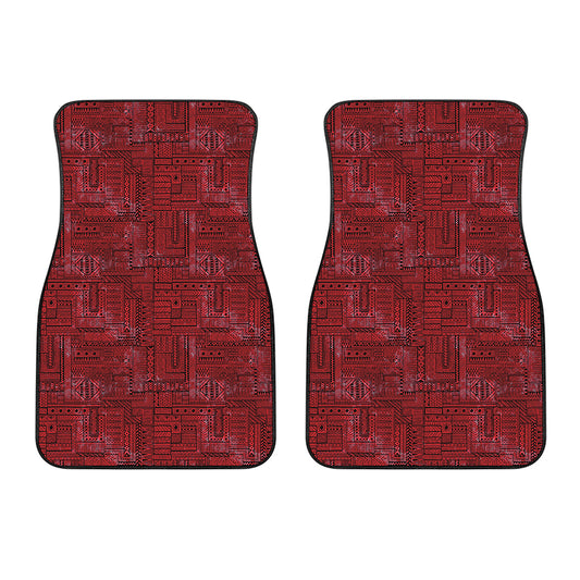 Red And Black African Ethnic Print Front Car Floor Mats