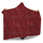 Red And Black African Ethnic Print Hooded Blanket