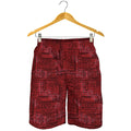 Red And Black African Ethnic Print Men's Shorts