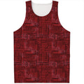 Red And Black African Ethnic Print Men's Tank Top