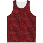 Red And Black African Ethnic Print Men's Tank Top