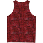 Red And Black African Ethnic Print Men's Tank Top