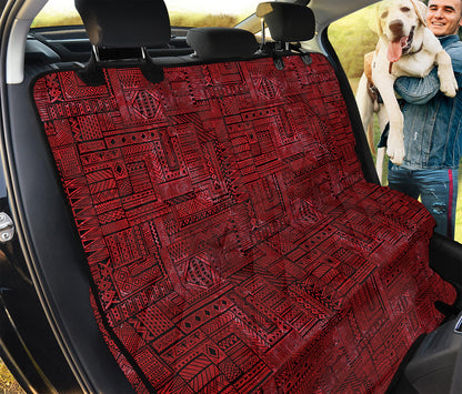 Red And Black African Ethnic Print Pet Car Back Seat Cover