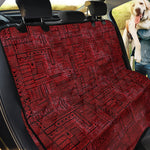 Red And Black African Ethnic Print Pet Car Back Seat Cover