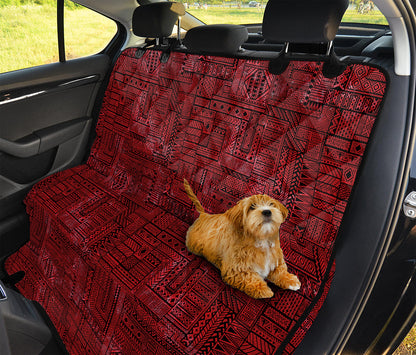 Red And Black African Ethnic Print Pet Car Back Seat Cover