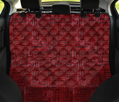 Red And Black African Ethnic Print Pet Car Back Seat Cover