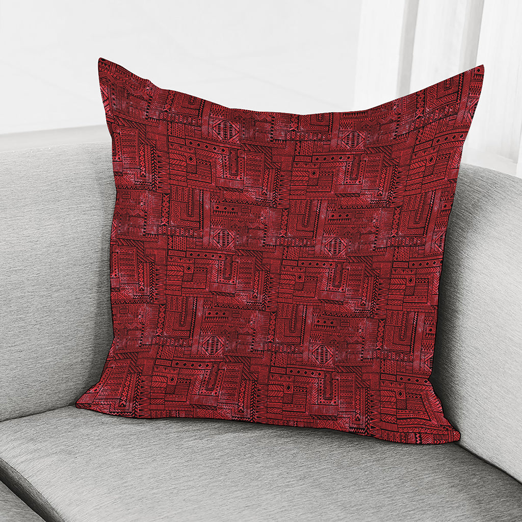 Red And Black African Ethnic Print Pillow Cover