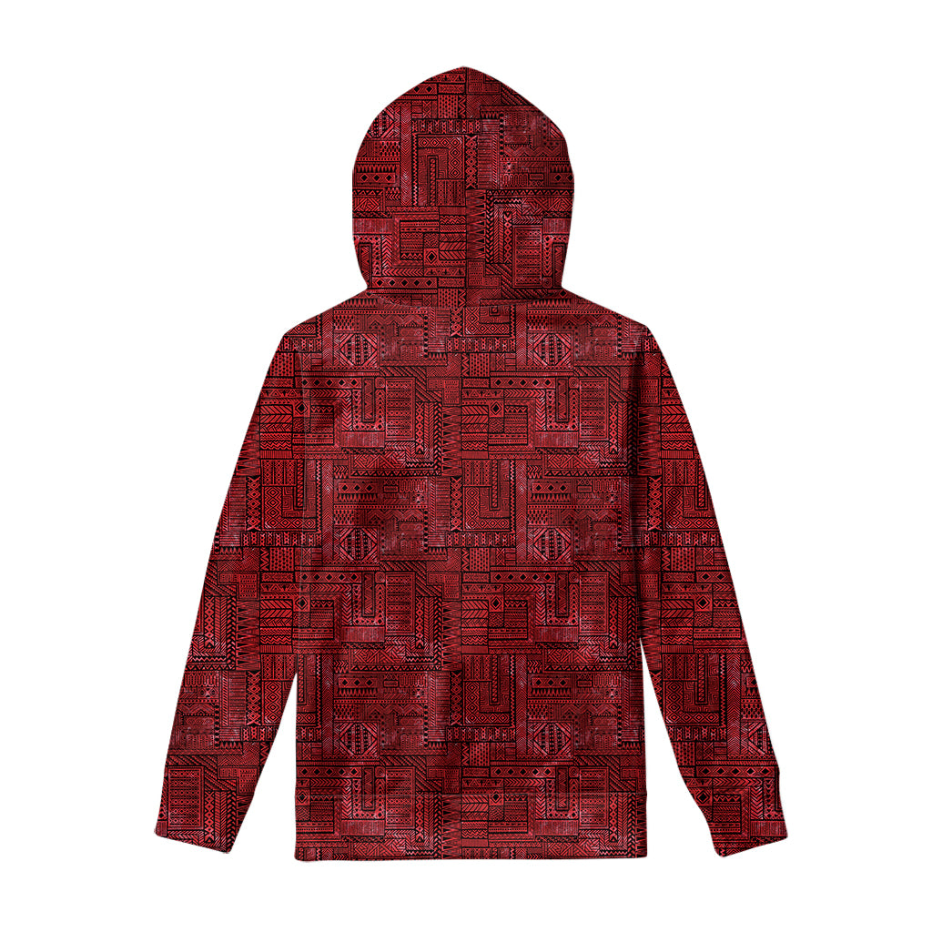 Red And Black African Ethnic Print Pullover Hoodie