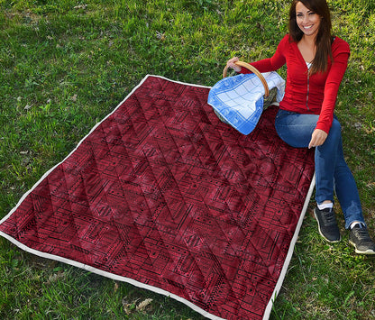 Red And Black African Ethnic Print Quilt