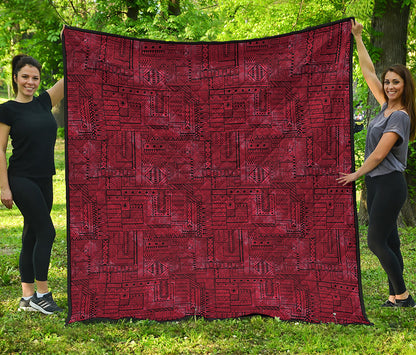 Red And Black African Ethnic Print Quilt